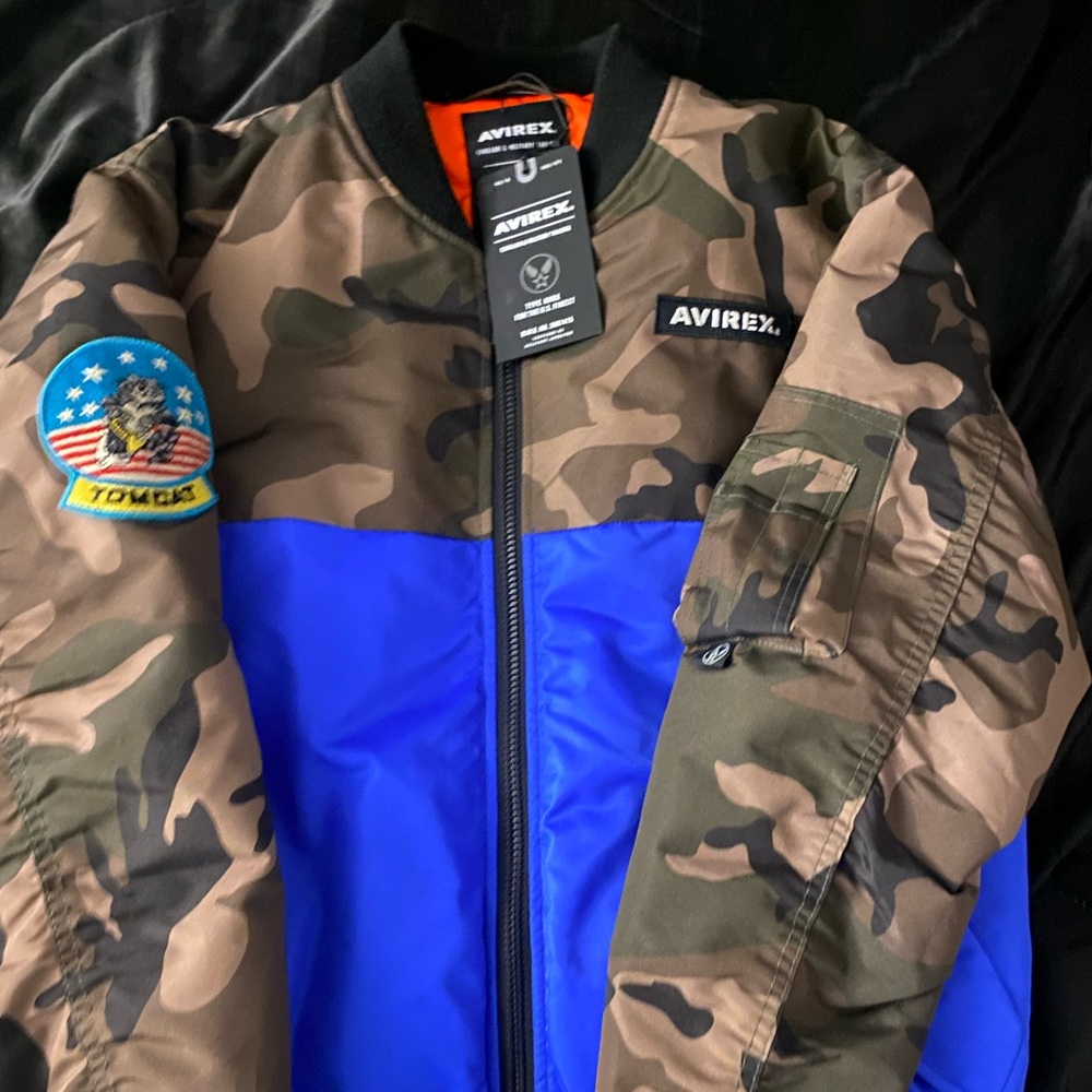 Avirex Camouflage and Blue Bomber Jacket